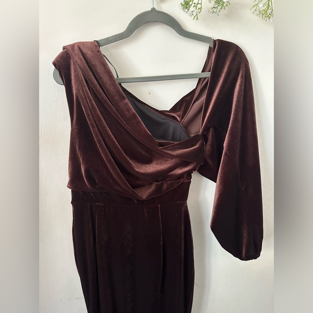 NWOT ASOS | Chocolate Velvet Dress - Picture 12 of 13